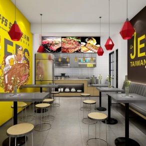 现代快餐厅3D模型下载